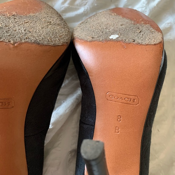 Coach black monogram high heels size 8 - Picture 12 of 16
